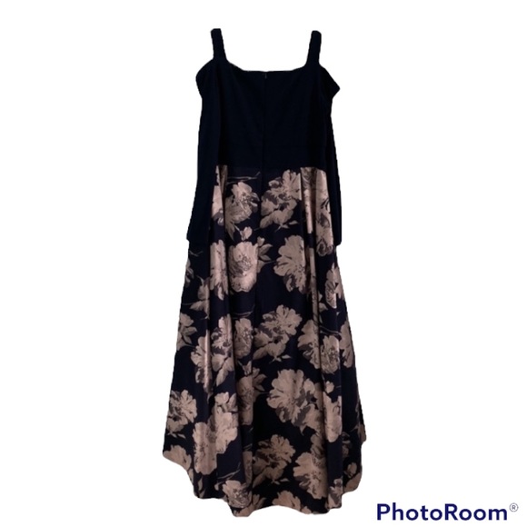 Xscape Formal Navy Blue and Rose Gold Dress Size 14W - Picture 2 of 11